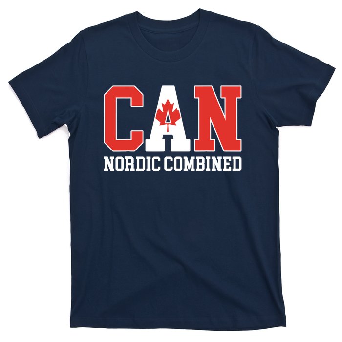 Canada Flag Skier Canadian CAN Nordic Combined T-Shirt