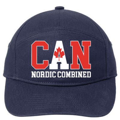 Canada Flag Skier Canadian CAN Nordic Combined 7-Panel Snapback Hat