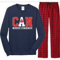 Canada Flag Skier Canadian CAN Nordic Combined Long Sleeve Pajama Set