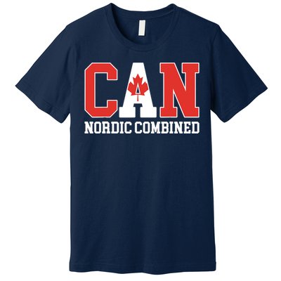 Canada Flag Skier Canadian CAN Nordic Combined Premium T-Shirt