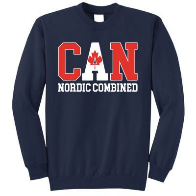 Canada Flag Skier Canadian CAN Nordic Combined Tall Sweatshirt