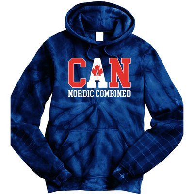 Canada Flag Skier Canadian CAN Nordic Combined Tie Dye Hoodie