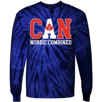 Canada Flag Skier Canadian CAN Nordic Combined Tie-Dye Long Sleeve Shirt