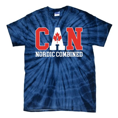 Canada Flag Skier Canadian CAN Nordic Combined Tie-Dye T-Shirt