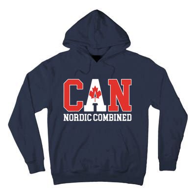 Canada Flag Skier Canadian CAN Nordic Combined Tall Hoodie