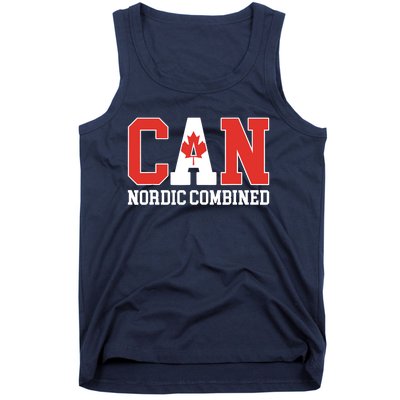 Canada Flag Skier Canadian CAN Nordic Combined Tank Top