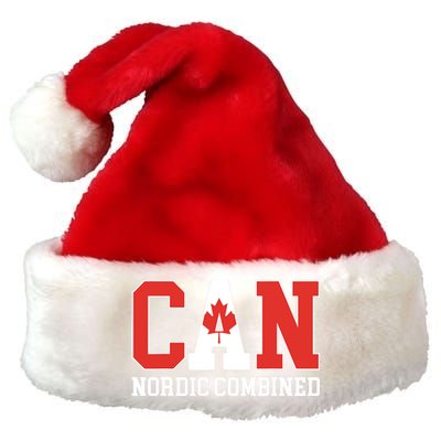 Canada Flag Skier Canadian CAN Nordic Combined Premium Christmas Santa Hat