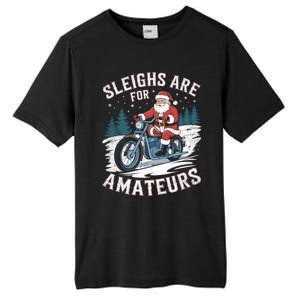 Christmas Funny Santa Claus Humor Xmas Holiday Xmas Motorcycle Tall Fusion ChromaSoft Performance T-Shirt