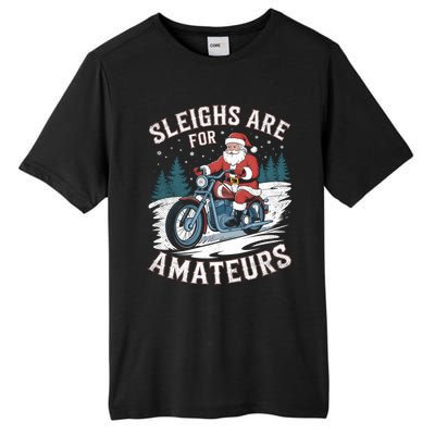 Christmas Funny Santa Claus Humor Xmas Holiday Xmas Motorcycle Tall Fusion ChromaSoft Performance T-Shirt