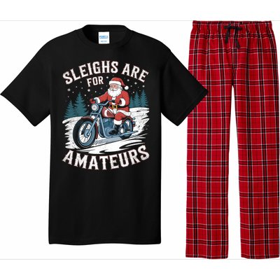 Christmas Funny Santa Claus Humor Xmas Holiday Xmas Motorcycle Pajama Set