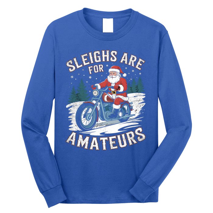 Christmas Funny Santa Claus Humor Xmas Holiday Xmas Motorcycle Long Sleeve Shirt