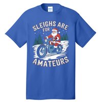 Christmas Funny Santa Claus Humor Xmas Holiday Xmas Motorcycle Tall T-Shirt