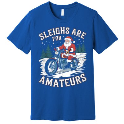 Christmas Funny Santa Claus Humor Xmas Holiday Xmas Motorcycle Premium T-Shirt