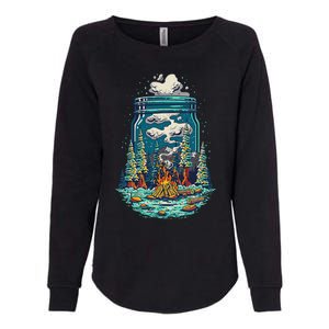 Camping Forest Smoke Womens California Wash Sweatshirt