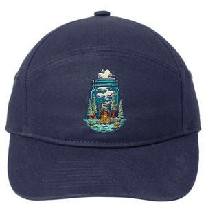 Camping Forest Smoke 7-Panel Snapback Hat