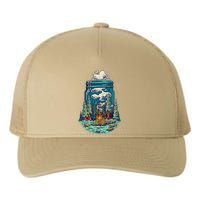 Camping Forest Smoke Yupoong Adult 5-Panel Trucker Hat