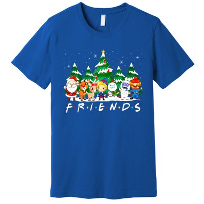 Christmas Friends Santa Rudolph Snowman Xmas Family Pajamas Premium T-Shirt