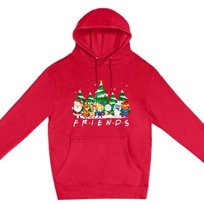 Christmas Friends Santa Rudolph Snowman Xmas Family Pajamas Premium Pullover Hoodie