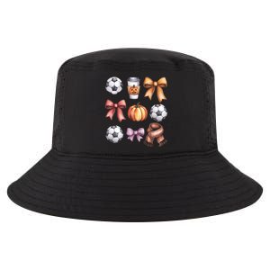 Coquette Fall Soccer Autumn Bow Pumpkin Thanksgiving Cool Comfort Performance Bucket Hat