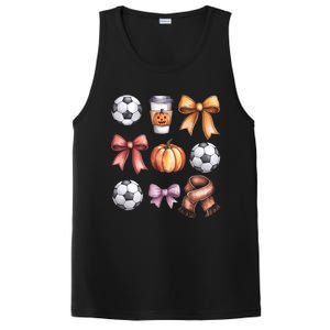 Coquette Fall Soccer Autumn Bow Pumpkin Thanksgiving PosiCharge Competitor Tank