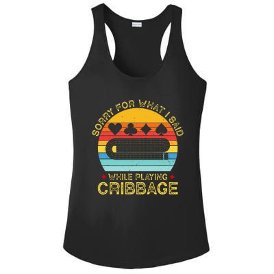 Cribbage Funny Sorry For What I Said While Playing Ladies PosiCharge Competitor Racerback Tank