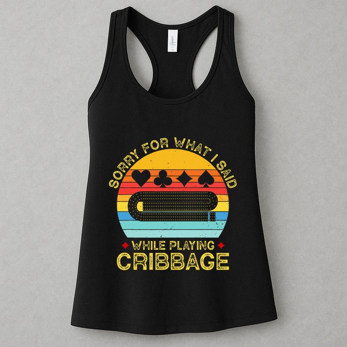 Cribbage Funny Sorry For What I Said While Playing Womens Tank Top