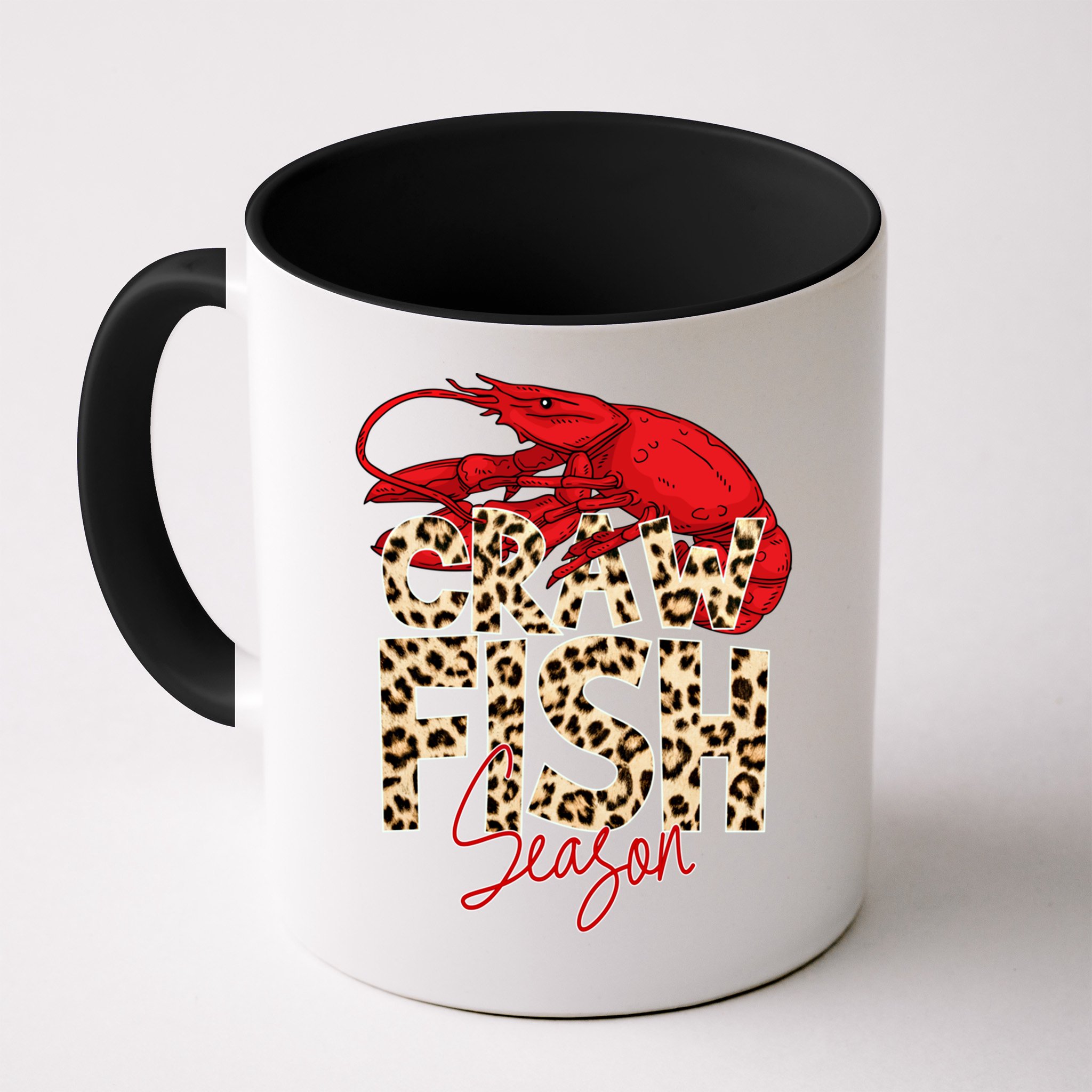 Craw Fish Season Leopard Funny Crawfish Boil Lobster Cajun Gift Mug