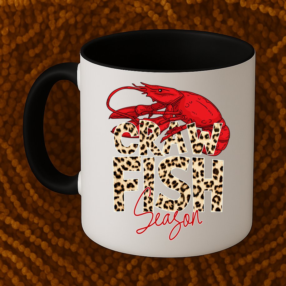 Craw Fish Season Leopard Funny Crawfish Boil Lobster Cajun Gift Mug