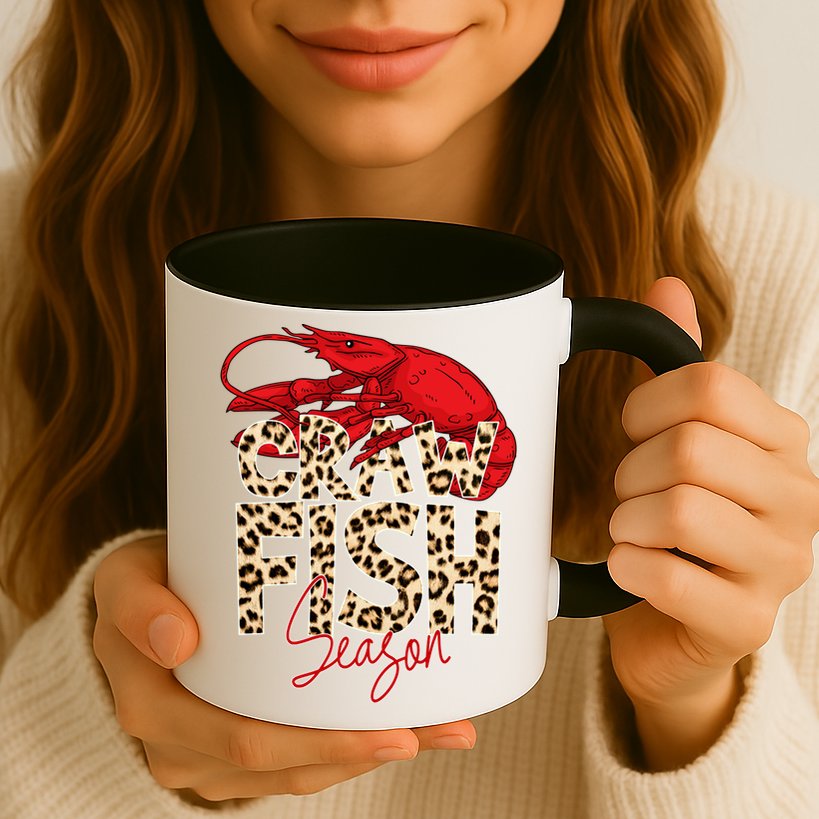 Craw Fish Season Leopard Funny Crawfish Boil Lobster Cajun Gift Mug