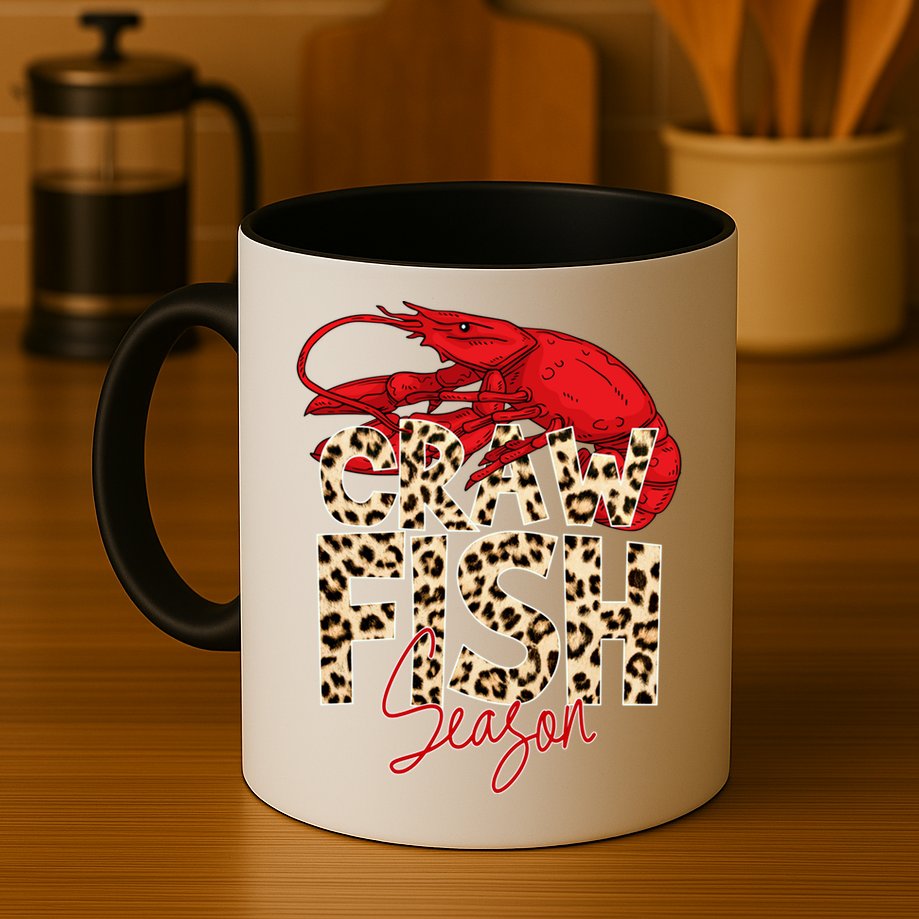 Craw Fish Season Leopard Funny Crawfish Boil Lobster Cajun Gift Mug