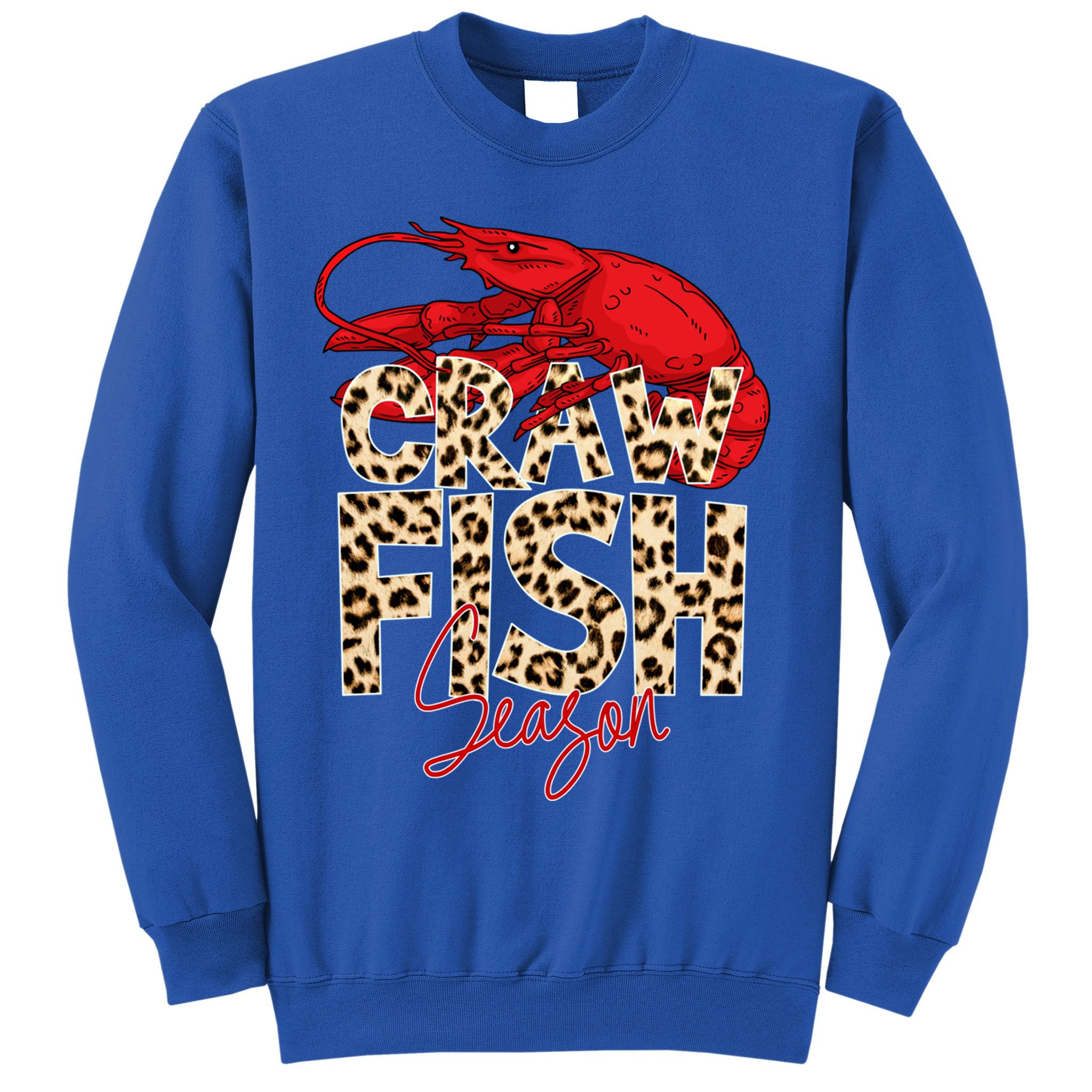 Craw Fish Season Leopard Funny Crawfish Boil Lobster Cajun Gift Sweatshirt