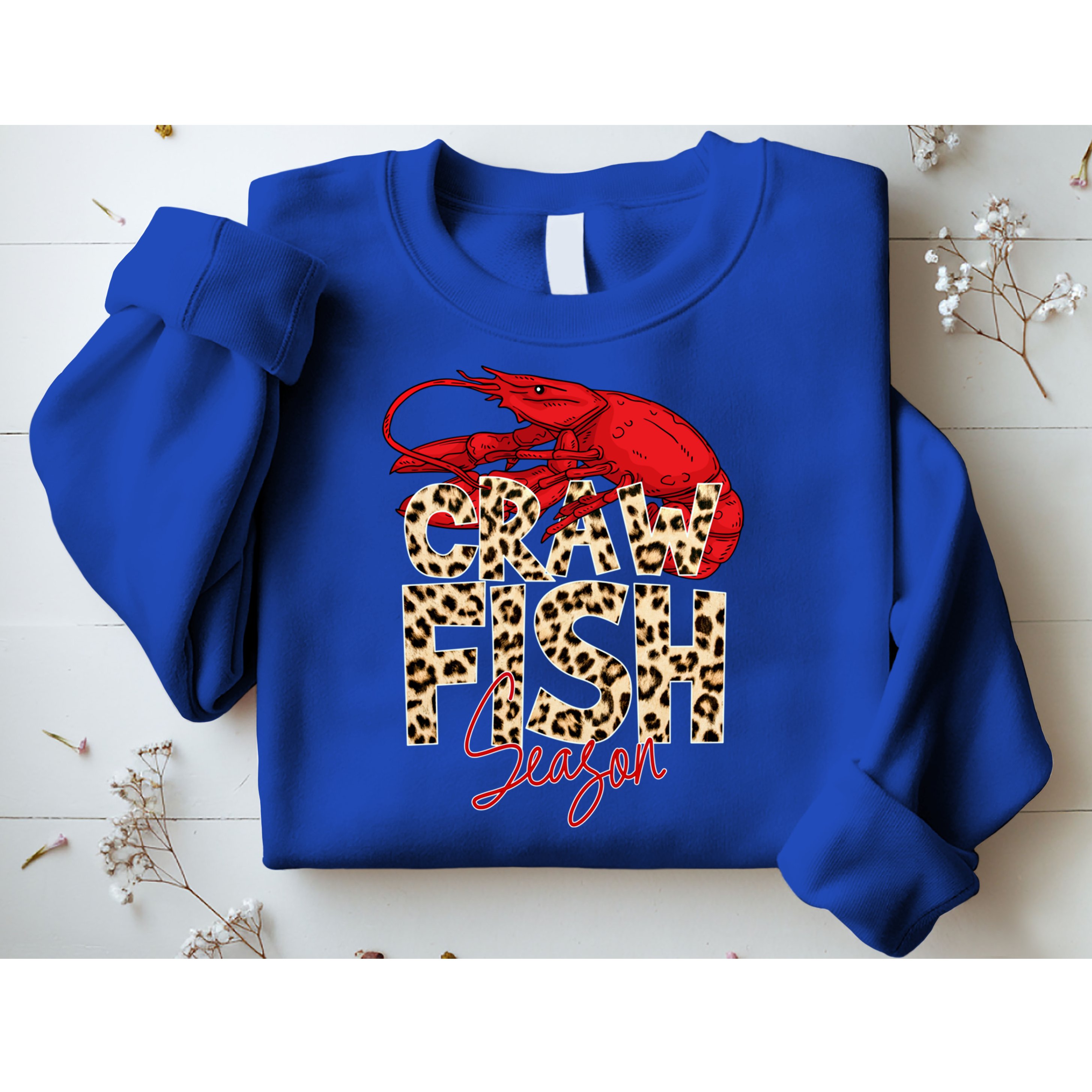 Craw Fish Season Leopard Funny Crawfish Boil Lobster Cajun Gift Sweatshirt
