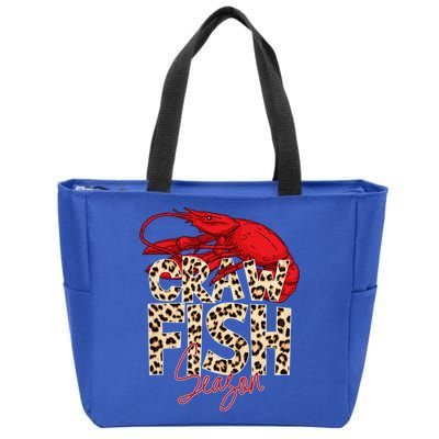 Craw Fish Season Leopard Funny Crawfish Boil Lobster Cajun Gift Zip Tote Bag