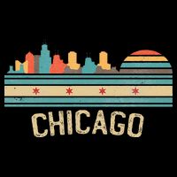 Chicago Flag Skyline Vintage Illinois City Retro Souvenir Sweatshirt