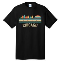 Chicago Flag Skyline Vintage Illinois City Retro Souvenir Tall T-Shirt