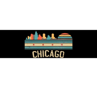 Chicago Flag Skyline Vintage Illinois City Retro Souvenir Bumper Sticker