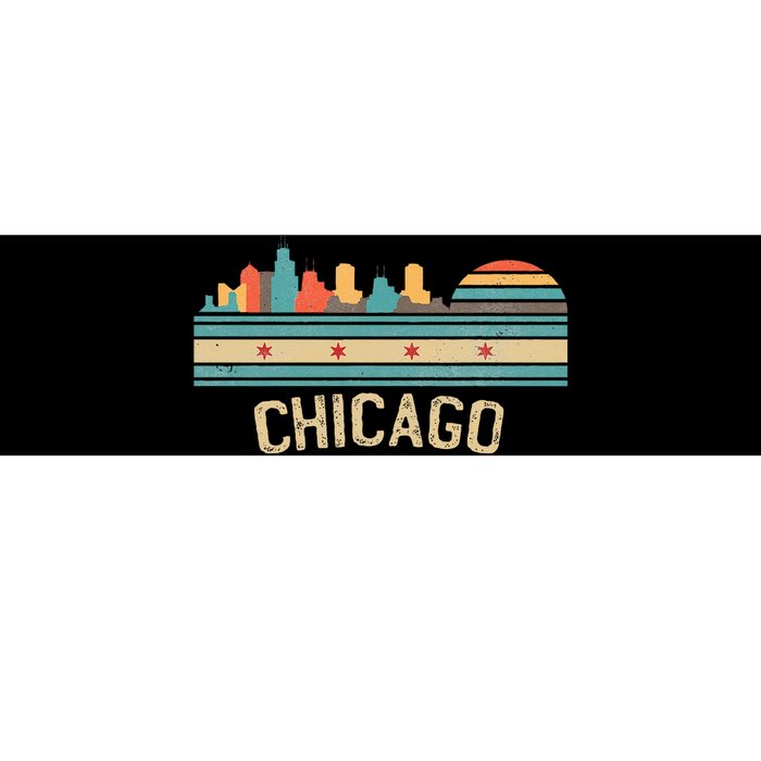 Chicago Flag Skyline Vintage Illinois City Retro Souvenir Bumper Sticker