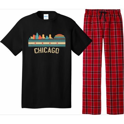 Chicago Flag Skyline Vintage Illinois City Retro Souvenir Pajama Set