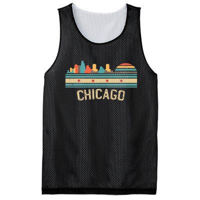 Chicago Flag Skyline Vintage Illinois City Retro Souvenir Mesh Reversible Basketball Jersey Tank