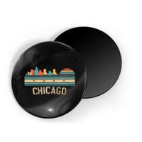 Chicago Flag Skyline Vintage Illinois City Retro Souvenir Magnet