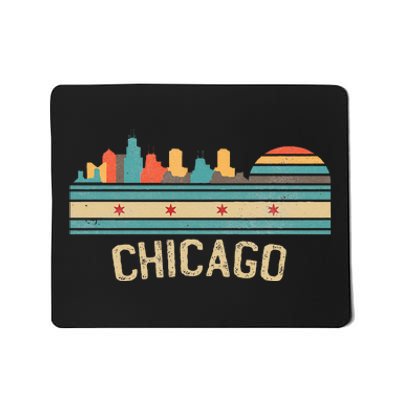 Chicago Flag Skyline Vintage Illinois City Retro Souvenir Mousepad