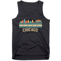 Chicago Flag Skyline Vintage Illinois City Retro Souvenir Tank Top