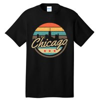 Chicago Flag Skyline Vintage Illinois Usa Souvenir Tall T-Shirt