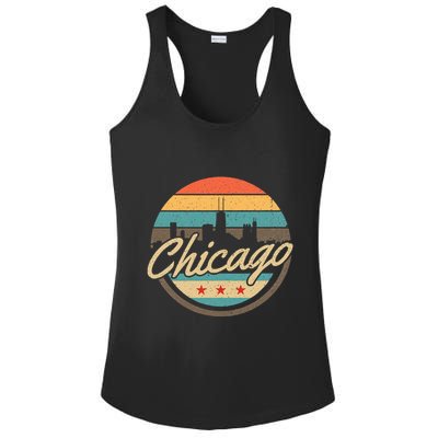 Chicago Flag Skyline Vintage Illinois Usa Souvenir Ladies PosiCharge Competitor Racerback Tank