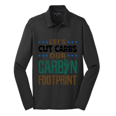 Carbon Footprint Save Our Planet Global Warming Environt Great Gift Silk Touch Performance Long Sleeve Polo