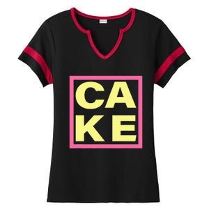 Cake Funny Sweet Baking Frosting Ladies Halftime Notch Neck Tee