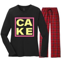 Cake Funny Sweet Baking Frosting Women's Long Sleeve Flannel Pajama Set 