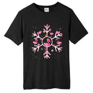 Christmas Flamingo Santa Hat Xmas Lights Flamingo Snowflakes  Tall Fusion ChromaSoft Performance T-Shirt