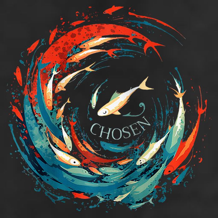 Chosen Fish Swim Against The Current Bible Verse Christian 7 Panel Mesh Trucker Snapback Hat