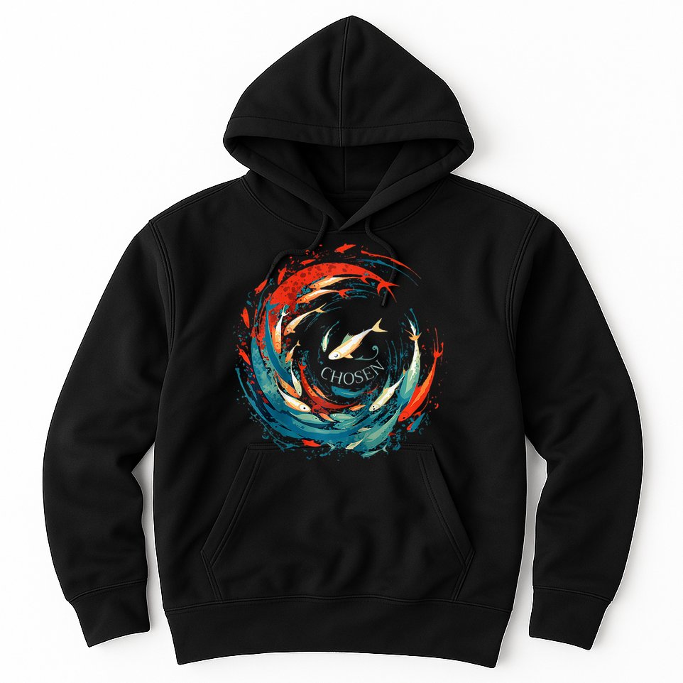 Chosen Fish Swim Against The Current Bible Verse Christian Hoodie